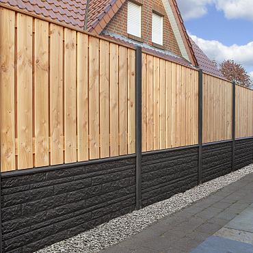 Berton©-motiefplaat gecoat - H36xD4.8xL180cm rotsmotief - uitsluitend voor sleufpaal