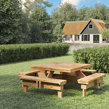 Picknicktafel vuren geïmpregneerd - Vierkant