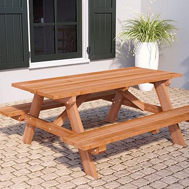 Hardhouten picknicktafel - Comfort