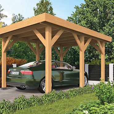 DHZ Carport Plat dak Sloten - 350x500cm basis