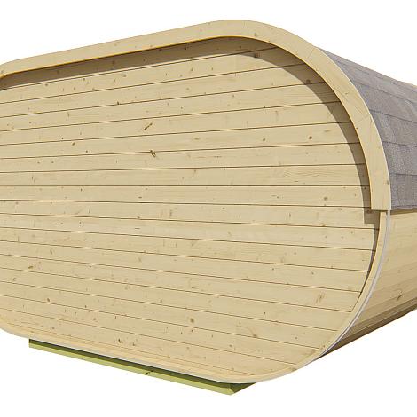 Oval sauna - onbehandeld vuren 400x240cm