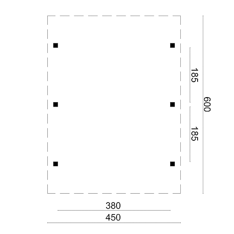 DHZ Carport Plat dak Lemmer - 450x600cm basis