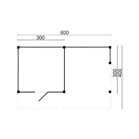 DHZ Kapschuur Markelo - Zwart - 600x300cm