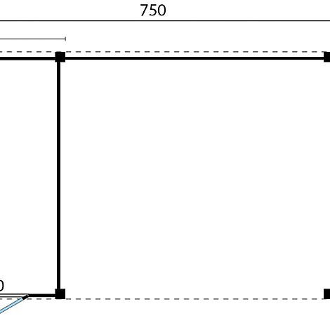 DHZ Plat dak Vriezenveen - Zwart 750x355cm