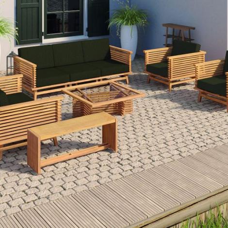 Teak loungeset - Riverside bijzet bankje